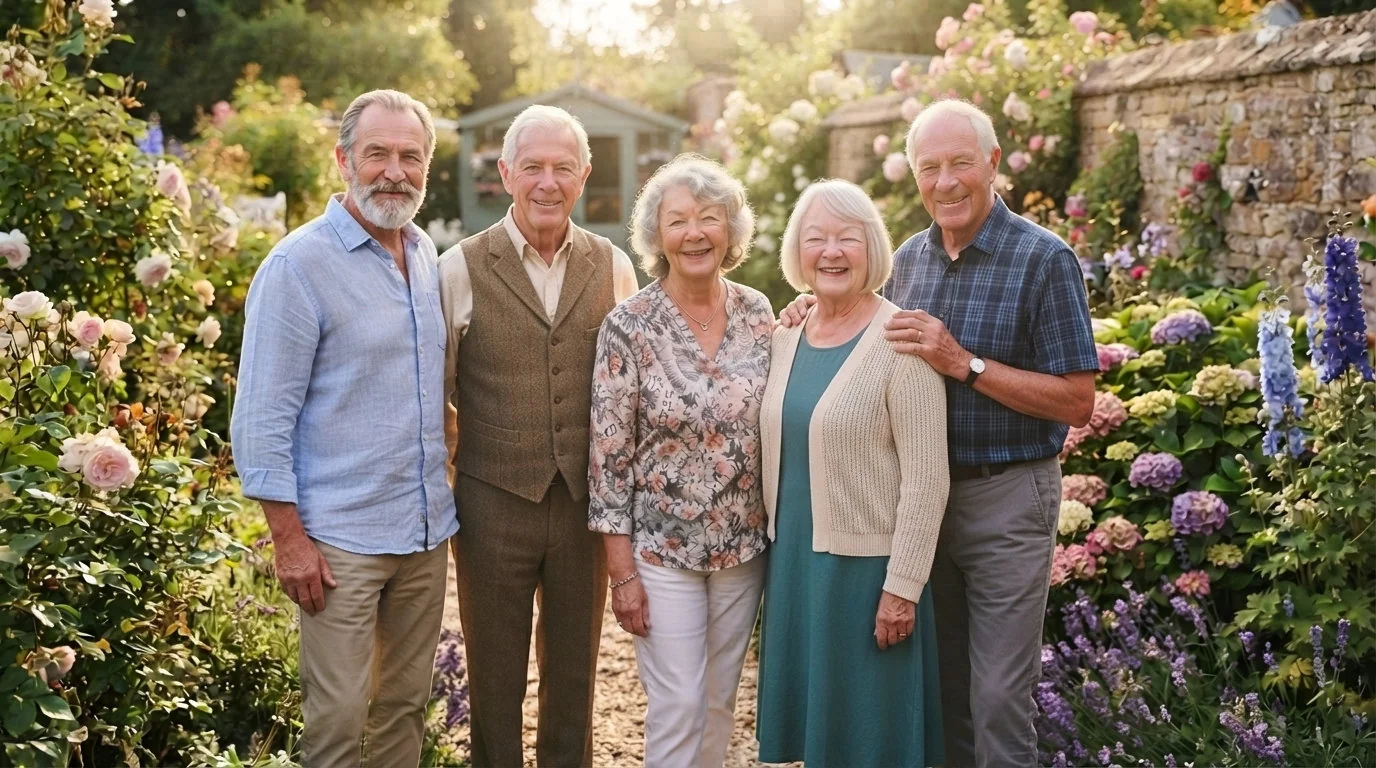 Older adults enjoying time together outdoors