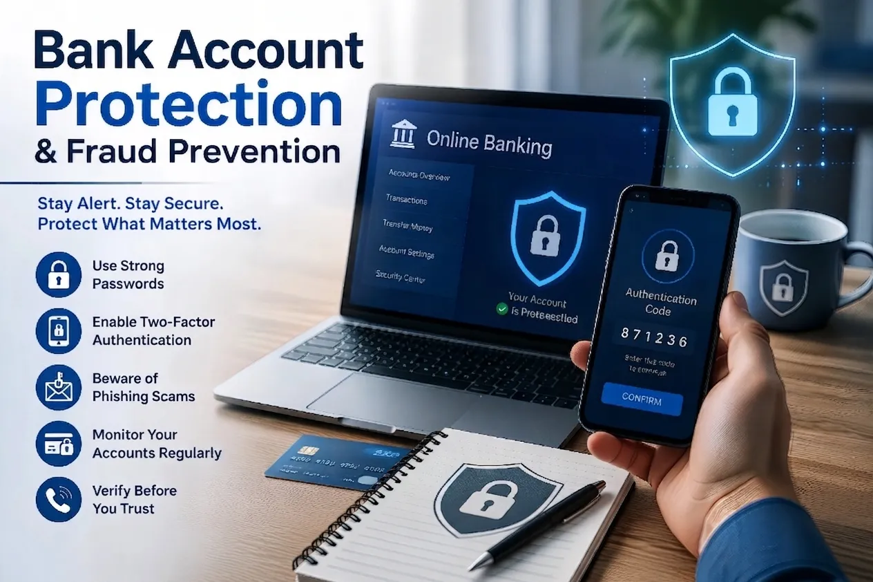 Bank Account Protection and Fraud Prevention infographic